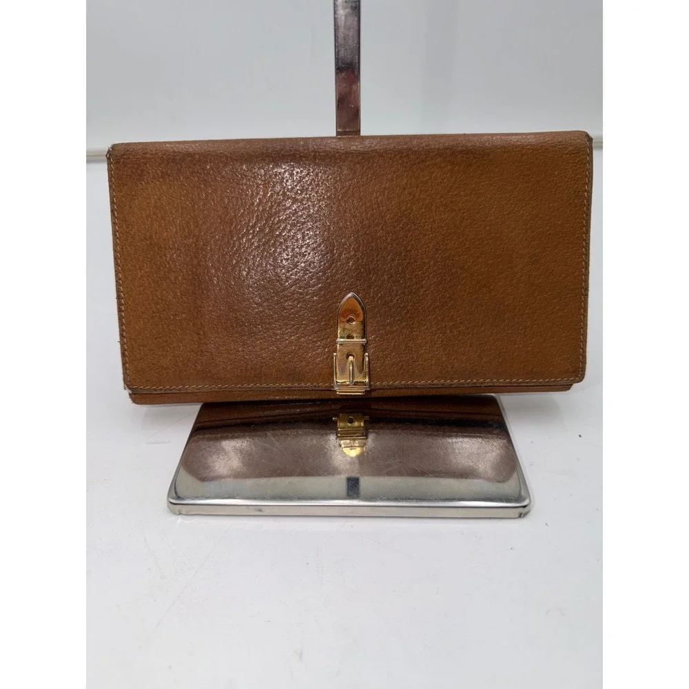 Gucci Sylvia Vintage Leather Long Buckle Wallet Made in Italy 035-149-1662 - Picture 1 of 12